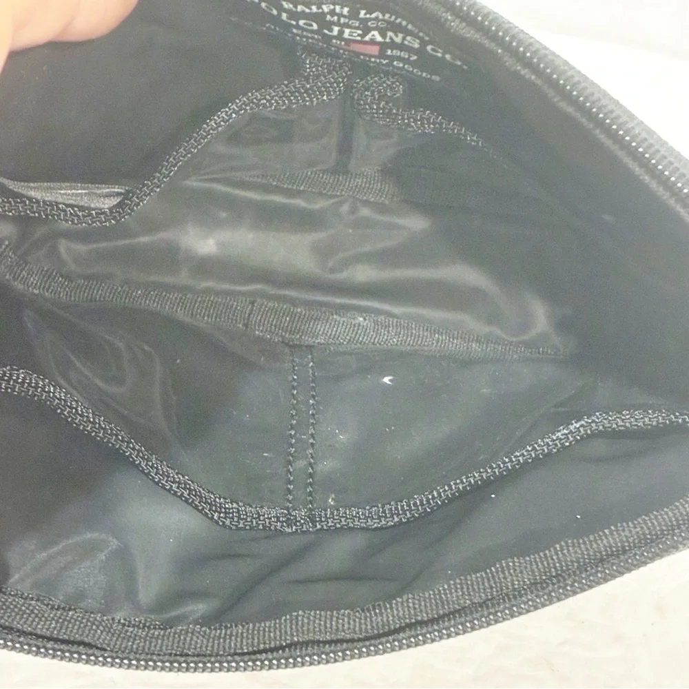 Vintage Ralph Lauren‎ Polo Jeans Small Zip Clutch Toiletry Bag Black